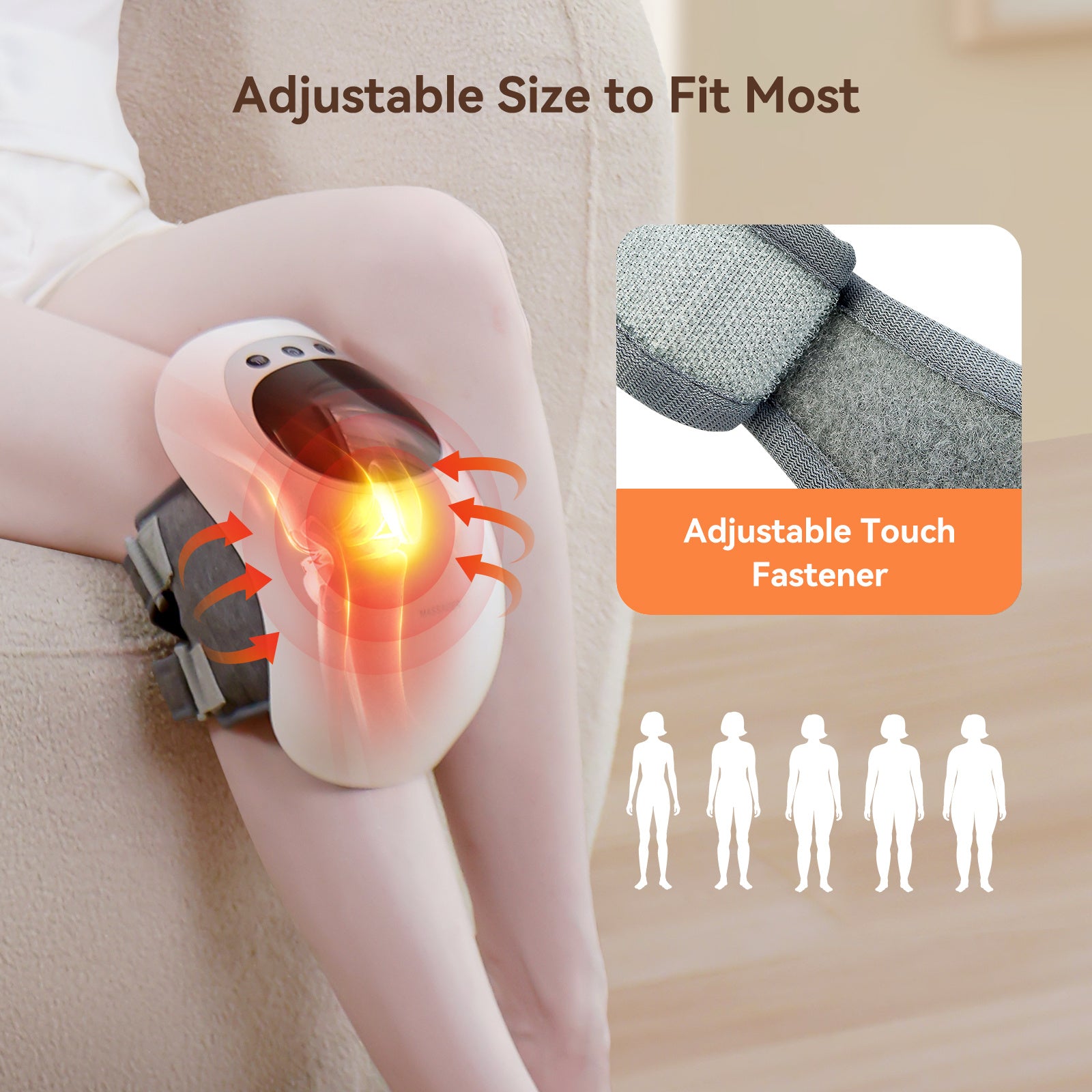 Wireless Knee Massager With LED, Heat & Vibration Pain Relief & Portable