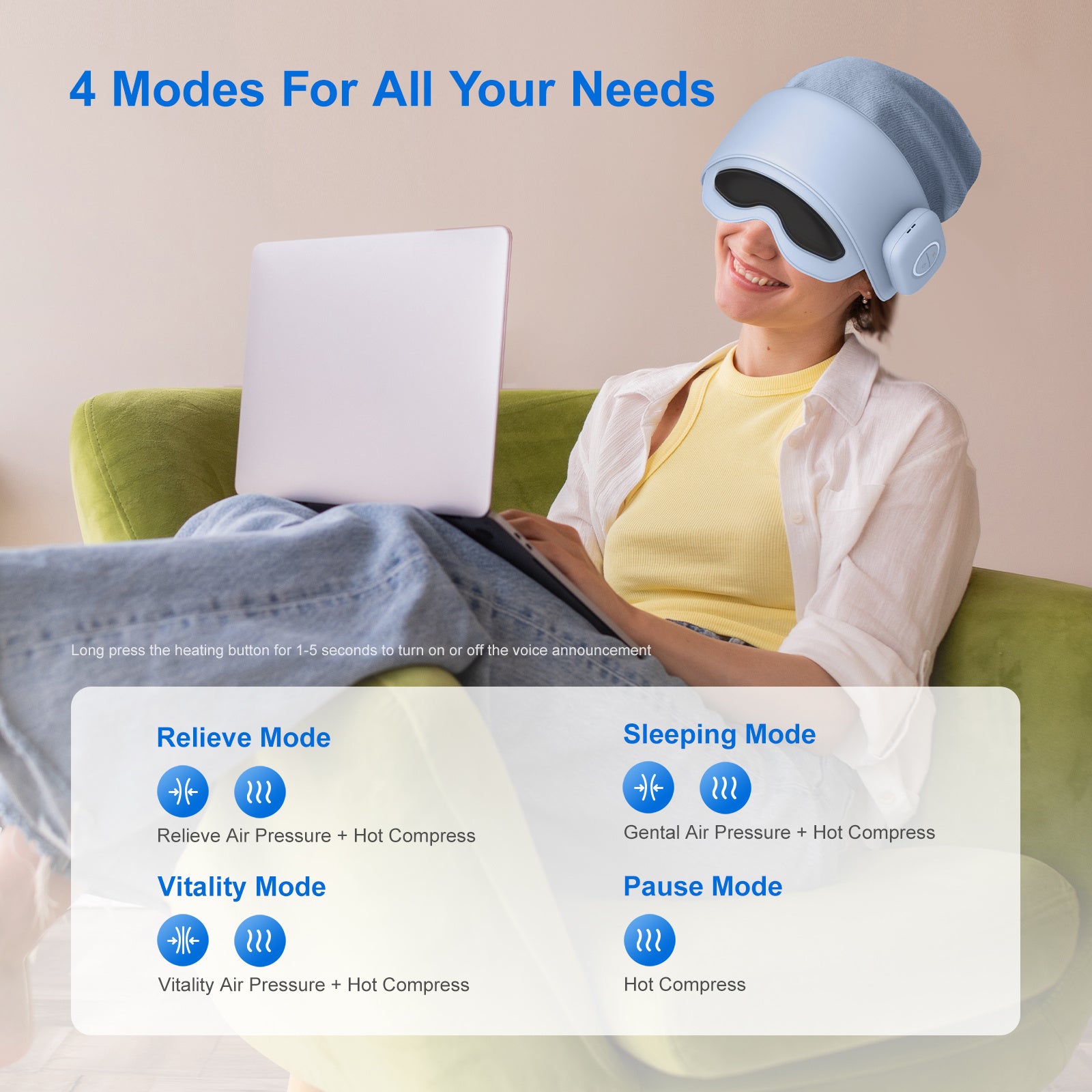 2025 Best-Selling Smart Head Massager With Eye Relief & Heating Function