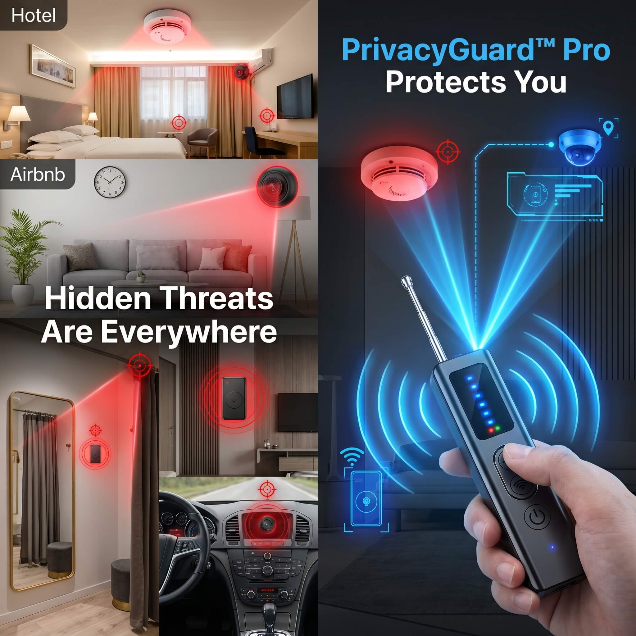 PrivacyGuard™ Pro Hidden Camera & GPS Detector