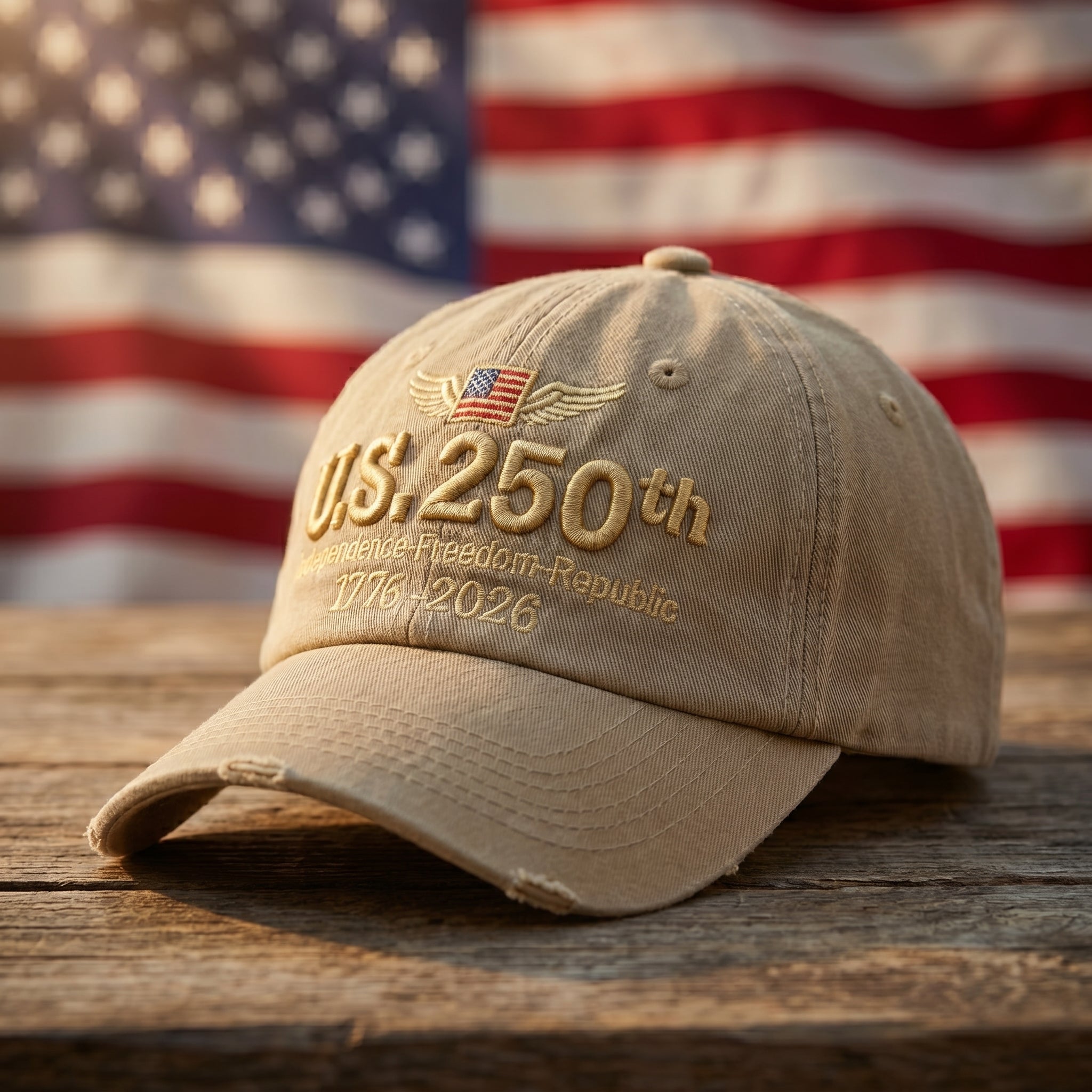 250th Anniversary Embroidered Retro Washed Hat