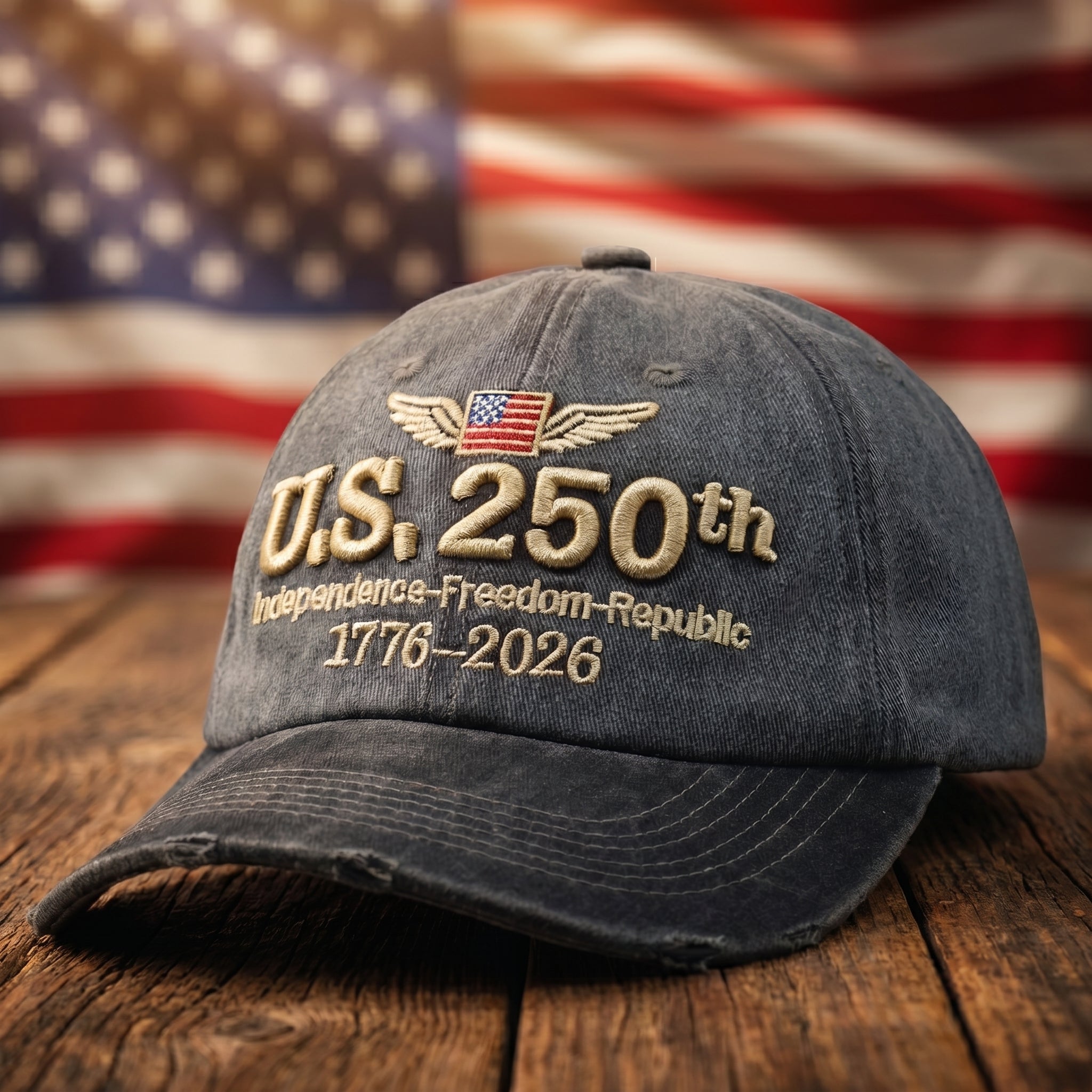 250th Anniversary Embroidered Retro Washed Hat