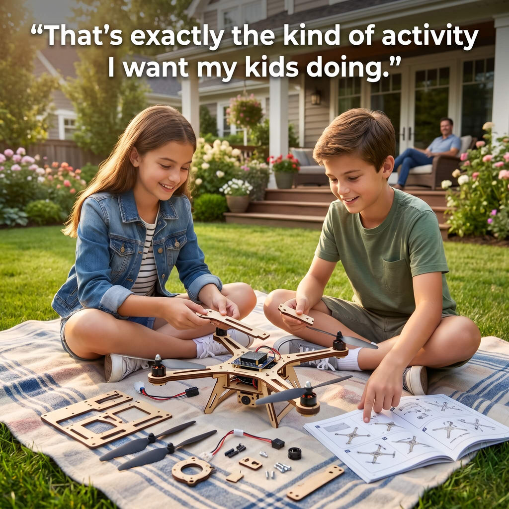 AeroCraft™ Wooden DIY Quadcopter Drone