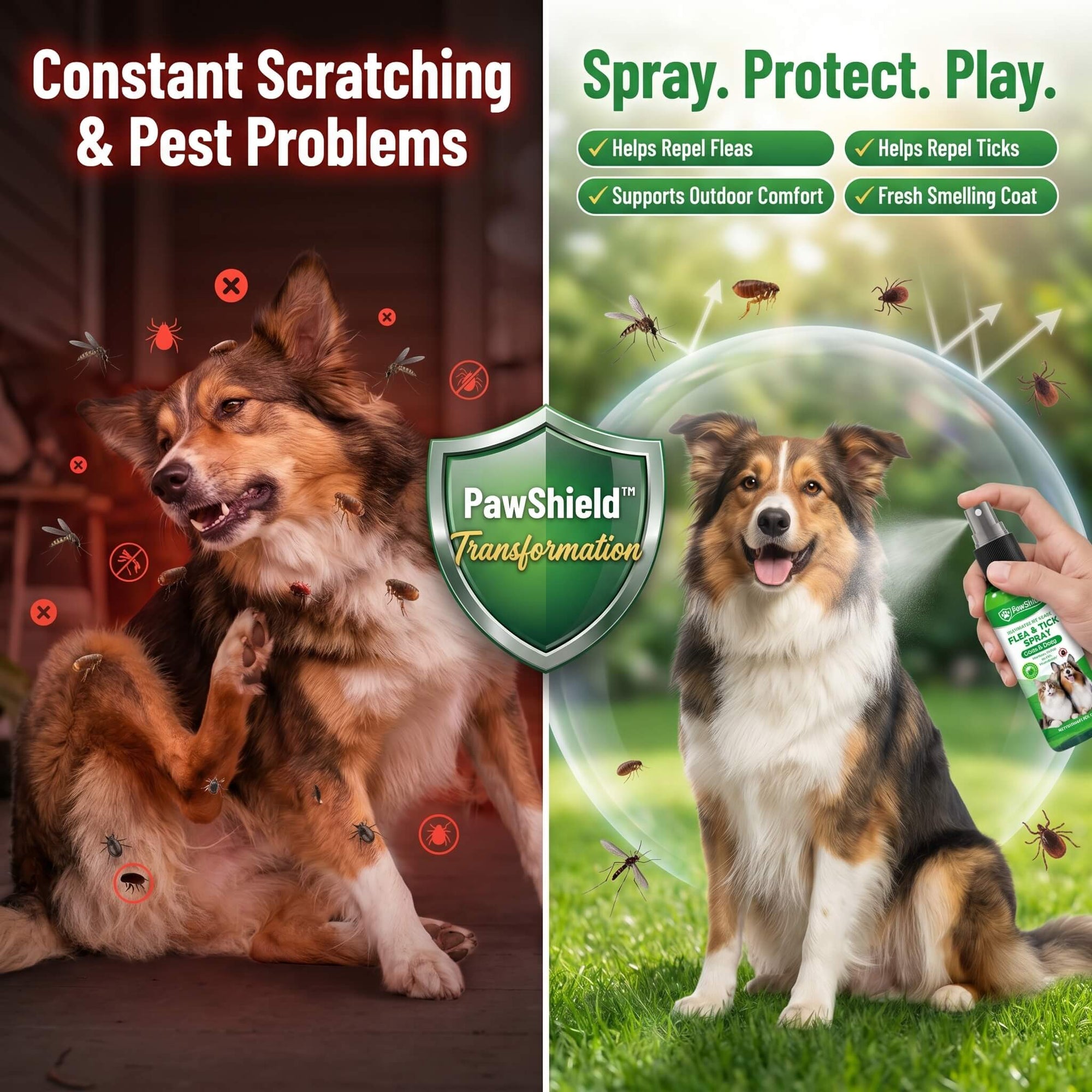 PawShield™ Natural Flea & Tick Defense Spray