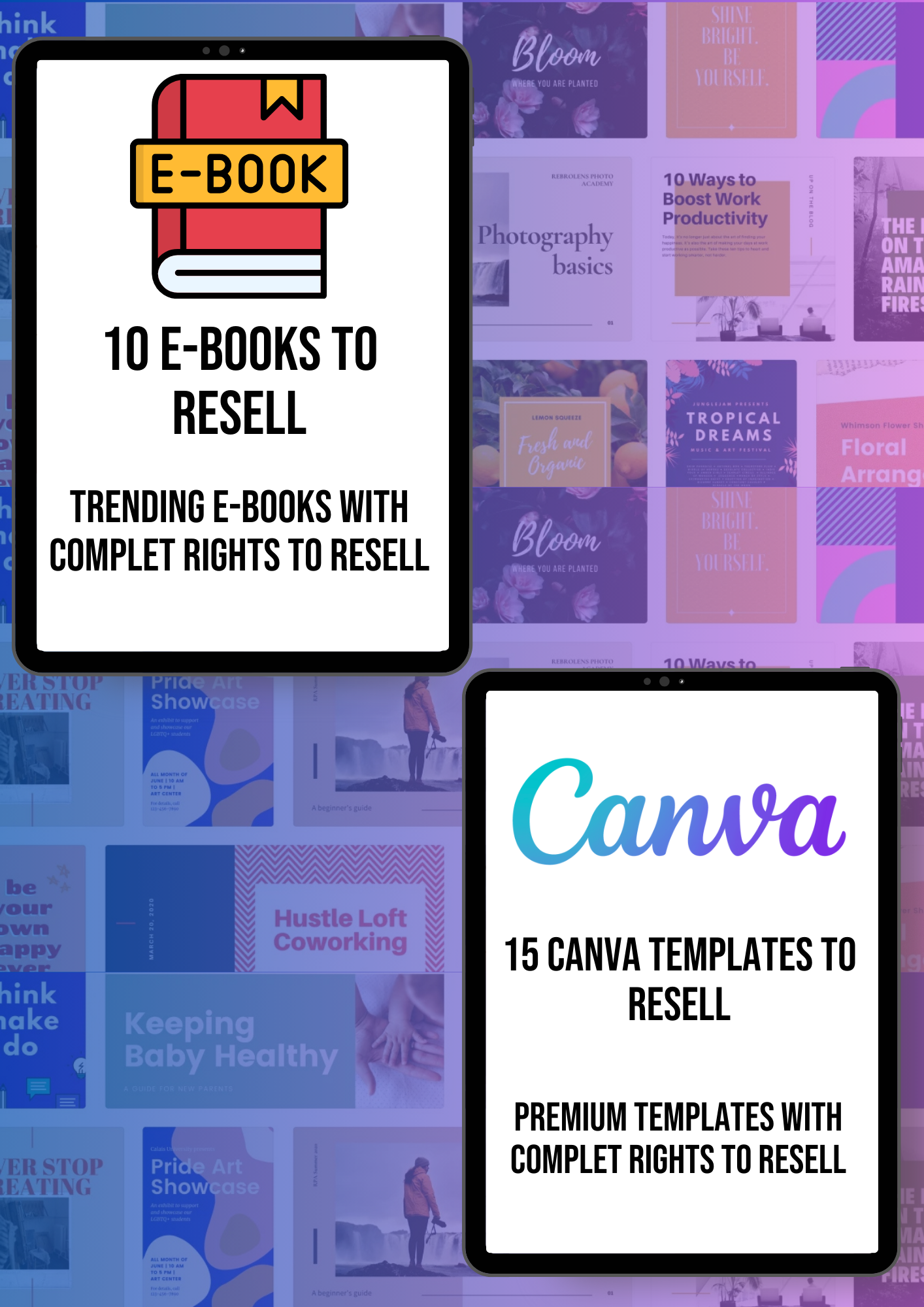 10 eBooks & 15 Canva Templates To Resell